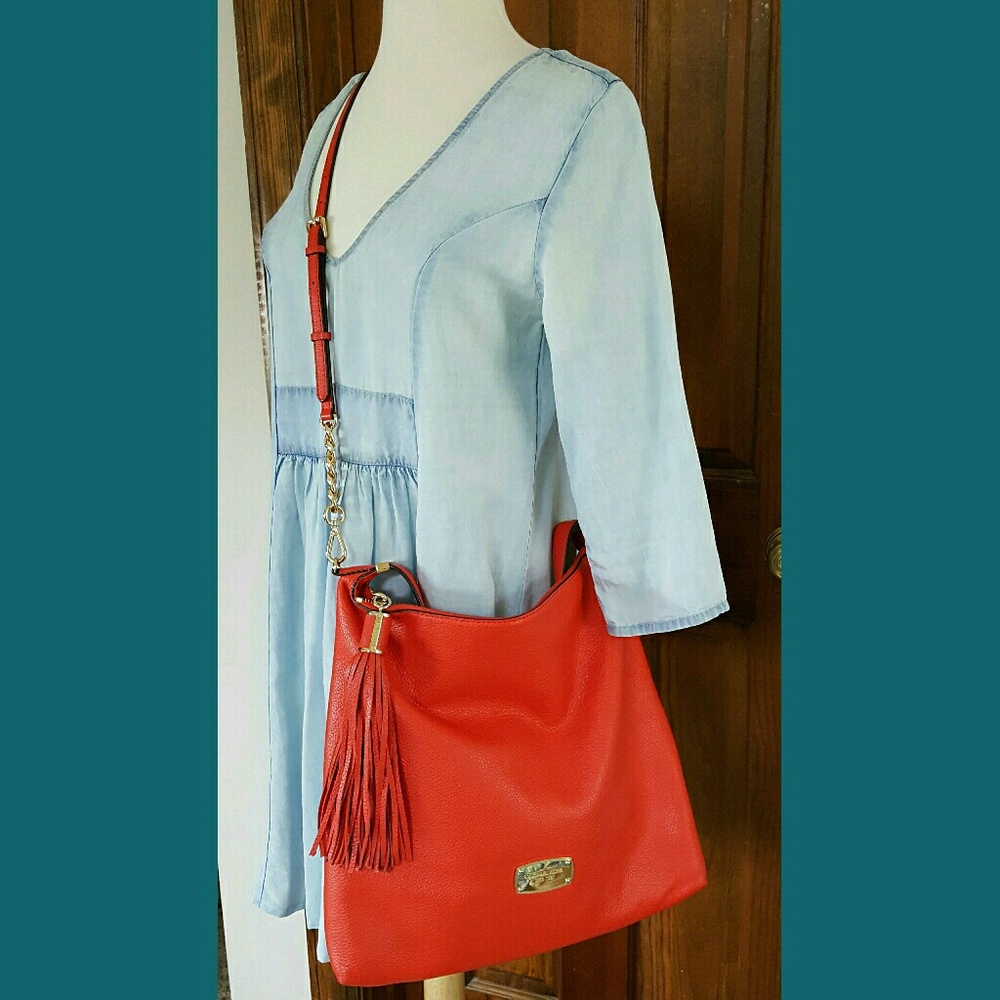 Large pebbled leather cross body or shoulder bag